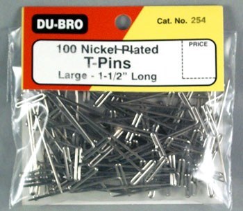 DUB254 T-Pins, Nickel Plated, 1-1/2 (100)
