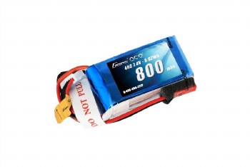 Gens Ace 800mAh 2S1P 7.4V 40C LiPo JST Plug Soft Case 52x30x15mm