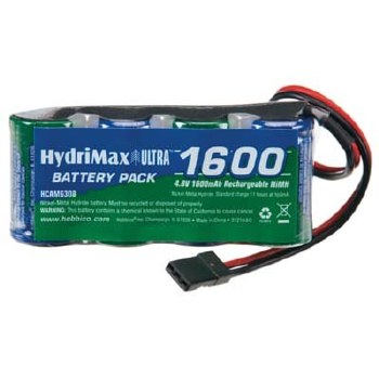 HydriMax NiMH 4C 4.8V 1600mAh 2/3A Flat Rx U Conn