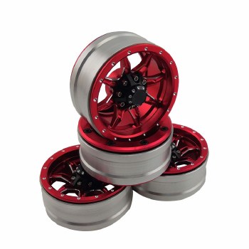 1.9&quot; Aluminum Beadlock Wheels  - Spider (4) (Red)