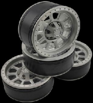 1.9&quot; Aluminum Beadlock Wheels  - Ten (4) (Silver)