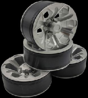 1.9&quot; Aluminum Beadlock Wheels  - Petals (4) (Silver)