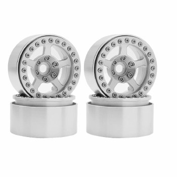 1.9&quot; Aluminum Beadlock Wheels  - 5 Stars (4) (Silver)