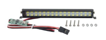 1/10 Double Row Light Bar - 32 LED (White) 5-8V, Roof Mount, Receiver Plug 102x10.3mm