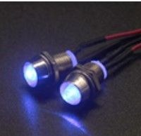 1/10 RC Body, Front LED Light (Blue) 5-8V, 5mm, Receiver Plug (2)