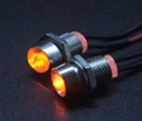 /10 RC Body, Front LED Light (Orange) 5-8V, 5mm, Receiver Plug (2)
