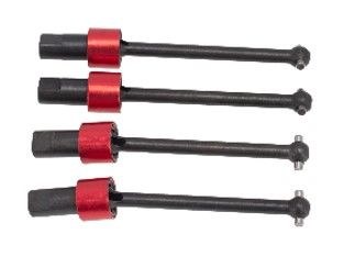 Traxxas 1/18 Teton Aluminum Front &amp; Rear CVD Driveshafts (4) - Red - Replaces TRA7650
