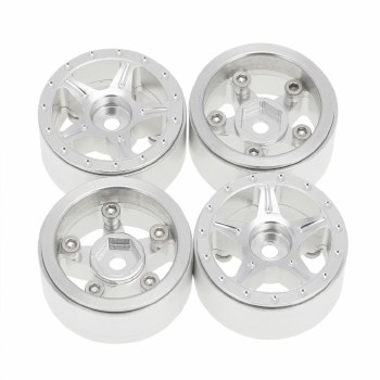 1.0&quot; CNC Aluminum Starfish-Pro Beadlock Wheels (4)(Silver)