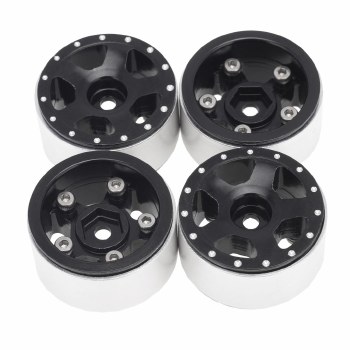 1.0&quot; CNC Aluminum Starfish Beadlock Wheels (4)(Black)