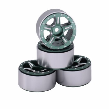 1.0&quot; CNC Aluminum Starfish-Pro Colorful Beadlock Wheels (4)(Green)