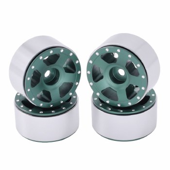 1.0&quot; CNC Aluminum Starfish Colorful Beadlock Wheels (4)(Green)
