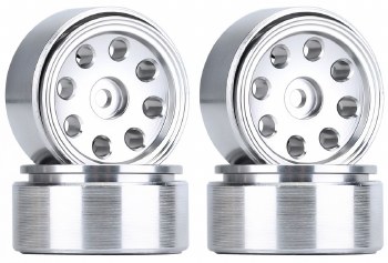 1.0&quot; CNC Aluminum Flower Eight-holes Beadlock Wheels (4)(Clear/Aluminum)