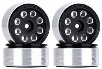 1.0&quot; CNC Aluminum Flower Eight-holes Beadlock Wheels (4)(Black)