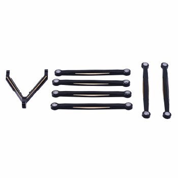 Aluminum Lower Tie Rod Set B-Style for Axial SCX24 Jeep Wrangler (7)(Black/Gold)