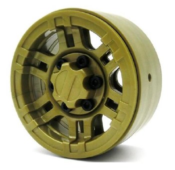 Wheels 1.9&quot; Beadlock, Plastic, Gold (4)