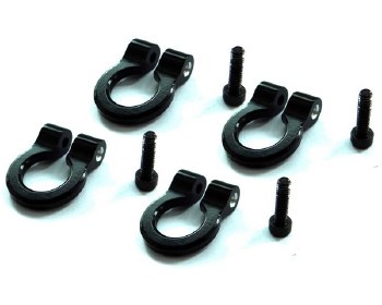 1/10 Aluminum Tow Shackle D-Rings (4) (Black)