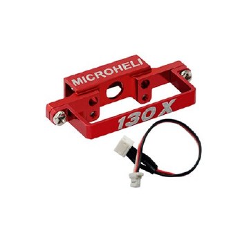 Alum DS35 Tail Servo Mount w/Cable, Red:Blade 130X