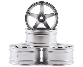 MST 5 Spoke Wheel Set (Flat Silver) (4)