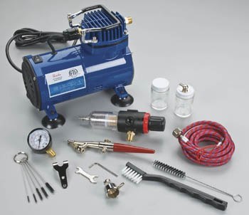 Airbrush &amp; Compressor Package: HSET, D500SR, &amp; AC7