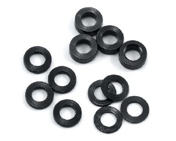Aluminum Ball Stud Washer Set (Black) (12) (0.5mm, 1.0mm &amp; 2.0mm)