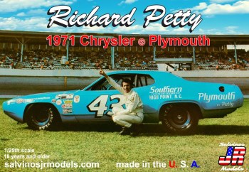 1/24 Petty Enterprises 1971 Dodge Charger Flathood Model Kit