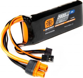 2000mAh 2S 7.4V Smart LiPo Receiver Battery; IC3