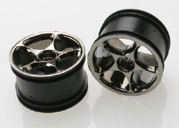 Traxxas 2.2&quot; Bandit Rear Tracer Buggy Wheels (2) (Black Chrome) (Not Hex)