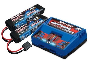 Traxxas EZ-Peak Dual Multi-Chemistry Battery Charger (TRA2972) with 2x 7600mAh 7.4V 2Cell 25C Lipo B