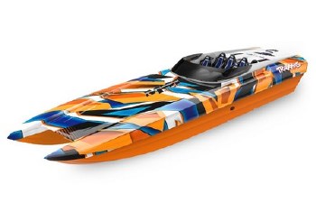 Traxxas DCB M41 Widebody 40&quot; Catamaran High Performance Race Boat OrangeR with TQi 2.4GHz Radio &amp; TS
