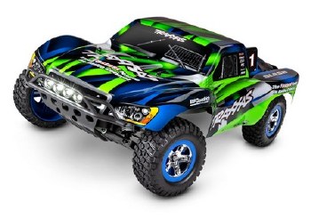 Slash 2WD 1/10 RTR Electric Short Course Truck Green, LED Lights, 7-cell NiHM Battery. 4A DC charger