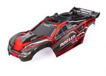 Traxxas Body Rustler 4X4 Red (Painted Decals Applied) (Assembled With Front &amp; Rear Body Mounts And R