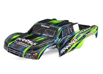 Traxxas Body Slash 4X4 Green (Painted Decals Applied) (Assembled With Front &amp; Rear Body Mount Latche