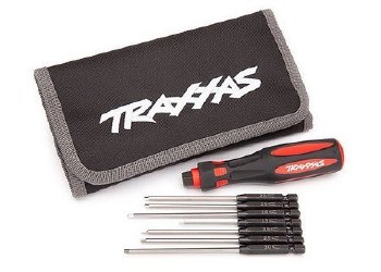 Traxxas Speed Bit Master Set, hex driver, 7-piece straight and ball end, includes premium handle (me