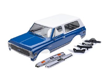 Traxxas Body, Chevrolet Blazer (1972), complete, blue &amp; white (painted) (includes grille, side mirro