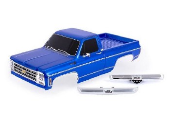 Traxxas Body Chevrolet K10 Truck (1979) Complete, Blue (Painted) (Includes Grille, Side Mirrors, Doo