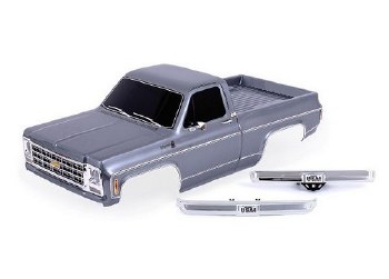 Traxxas Body Chevrolet K10 Truck (1979) Complete, Silver (Painted) (Includes Grille, Side Mirrors, D