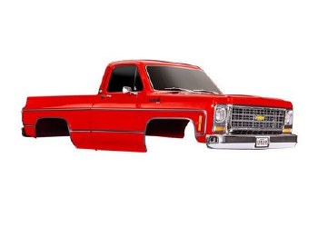 Traxxas Body Chevrolet K10 Truck (1979), Complete, Red (Painted) (Includes Grille, Side Mirrors, Doo