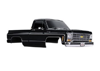 Traxxas Body Chevrolet K10 Truck (1979) Complete Black (Includes Grille, Side Mirrors, Door Handles,