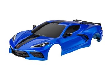 Traxxas Body, Chevrolet Corvette Stingray, complete (blue) (painted, decals applied) (includes side