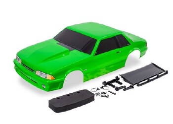Traxxas Body, Ford Mustang, Fox Body, Green (Painted, Decals Applied) (Includes Side Mirrors, Wing,