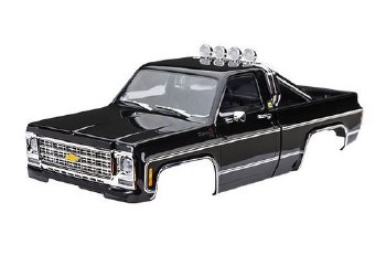 Traxxas Body Chevrolet K10 Truck (1979), Complete, Black (Includes Grille, Side Mirrors, Door Handle