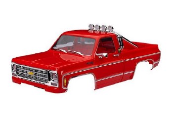 Traxxas Body Chevrolet K10 Truck (1979), Complete, Red (Includes Grille, Side Mirrors, Door Handles,