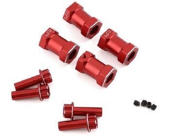 12mm Aluminum Hex Adaptors (Red) (4) (20mm Offset)