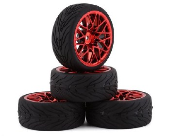 Spec T Pre-Mounted On-Road Touring Tires w/LS Wheels (Red) (4)