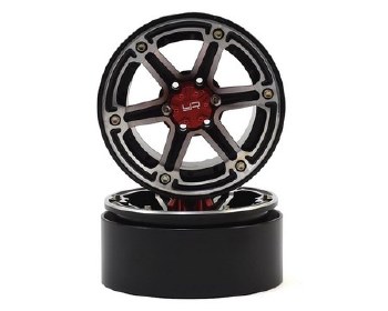 2.2 Aluminum CNC 6 Spoke Beadlock Wheel w/Hub (2) (Black)