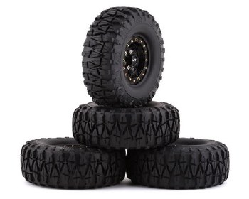 Soft 1.9&quot; Off-Road Pre-Mounted Tires w/Aluminum Beadlock Wheels