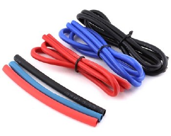 Silicone Wire Set (Red, Black &amp; Blue) (3) (1.9') (12AWG)