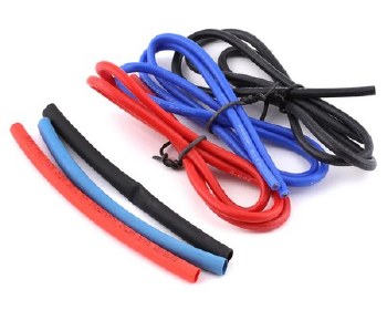 Silicone Wire Set (Red, Black &amp; Blue) (3) (1.9') (14AWG)