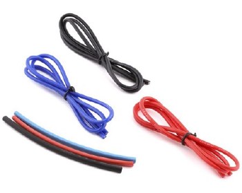 Silicone Wire Set (Red, Black &amp; Blue) (3) (1.9') (16AWG)