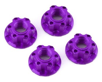4mm Aluminum Serrated Wheel Lock Nut (4) (Purple)
